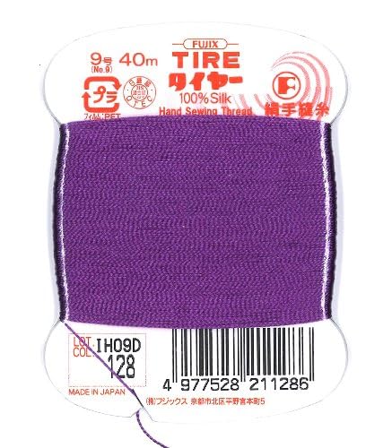 Amazon.co.jp: タイヤ 絹手縫い糸 絹カード巻き 128番 紫系 9号 40m