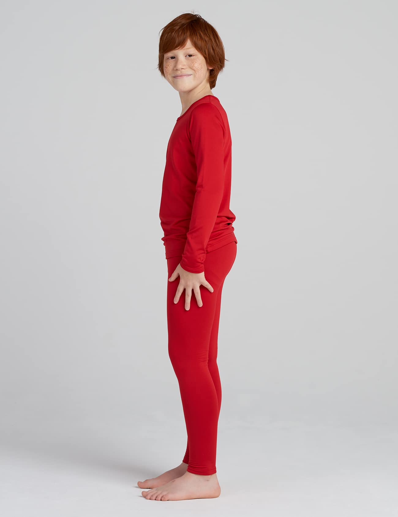 LAPASA Set Termico Intimo Bambino Caldo Leggero Strato Base Maglia a Maniche Lunghe e Pantaloni B03