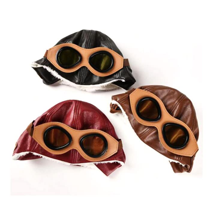 Adorable Pilot Aviator Warm Hat Brown Beanie Plush Cap Fleece Warm Hat Cap with Earmuffs Baby Toddler Protect