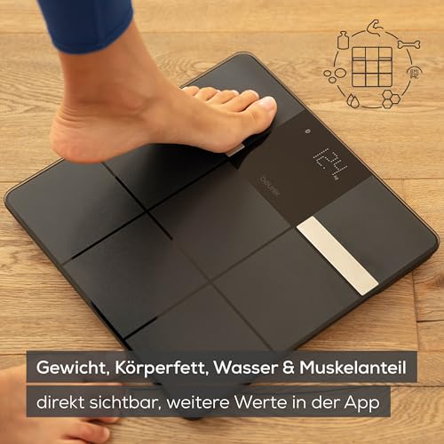 Beurer BF 450 Personenwaage mit App-Anbindung via Bluetooth, Körperfettwaage digital mit 17 Messwerten inkl. Körperfett, Muskelmasse, BMI, 8 Benutzerspeicher, Datenübertragung zu Apple Health & co. 3