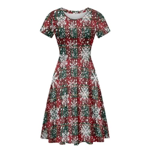 Image of POLERO Sunflower Dress for Women Floral Summer Dresses Short Sleeve Casual Sundresses Midi Dresses