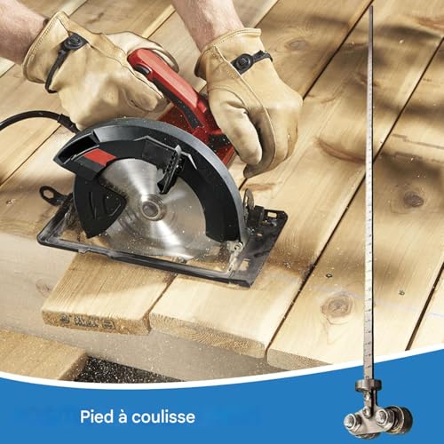 Guide de coupe de précision et jauge de mesure de 60cm pour menuiserie métal - 3