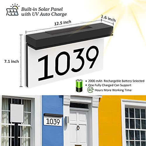 House Numbers Address Plaques For Houses Solar Powered, 6000K Daylight White LED Illuminated Address Sign For Outside… - Image 3