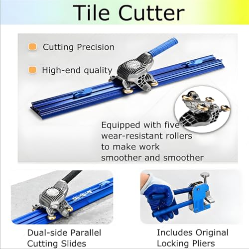 Cortador manual profesional de azulejos para cerámica y piedra de 3,8 m, diseño de doble riel que garantiza roturas precisas de hasta 18 mm de grosor, construcción de aluminio duradero con ventosas