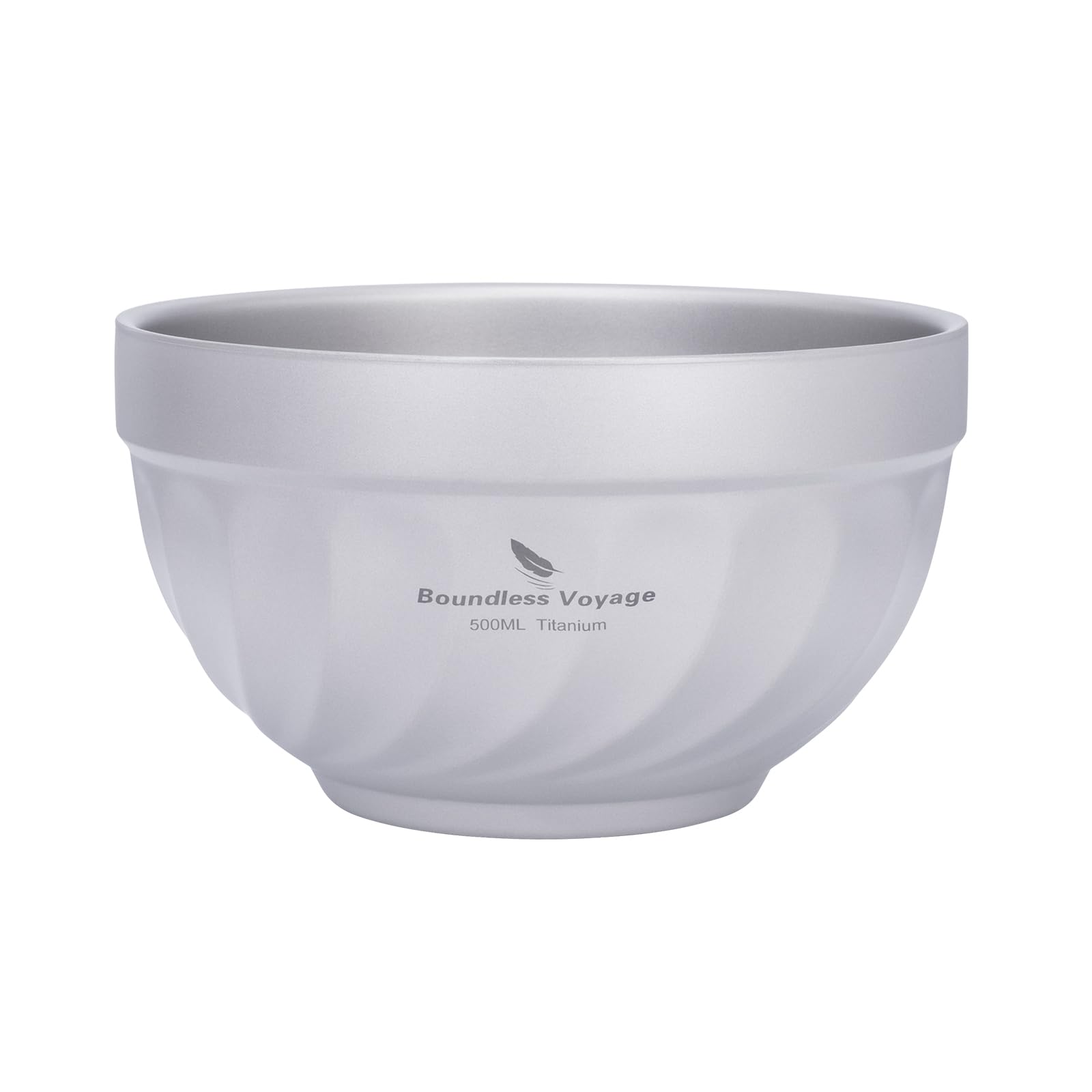 iBasingo 500ML Titanium Double Wall Insulated Bowl Lightweight Camping & Travel Bowl for Soup, Oatmeal, Ice Cream Durable Portable Tableware for Outdoor, Picnics & Home Use Ti1168T