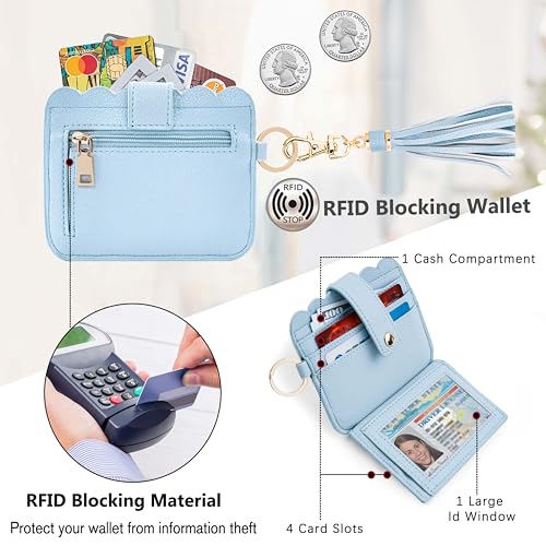 Image of Wristlet Wallet for Women with Keychain - RFID Card Holder Small Wallet Wristlet with Key Ring