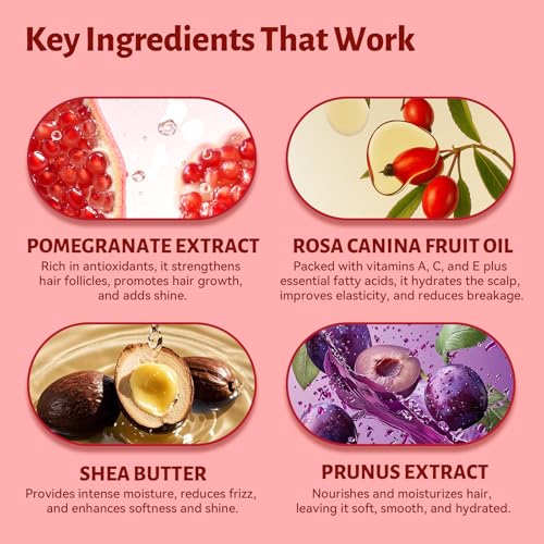 Image of Color Treated Red Hair Shampoo and Conditioner Set with Pomegranate Extract for Copper Brightening and Strengthening, for Women and Men, 16.8oz*2