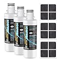 ICEPURE PLUS ADQ747935 NSF/ANSI 53 Certified Replacement for LG LT1000P MDJ64844601, Kenmore Elite 9980, LT1000PC ADQ74793501 LT1000 RWF4700A RWF4700AB Refrigerator Water and LT120F Air Filter,3Combo