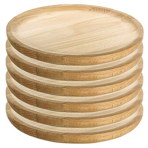 Platos para Pulpo de Madera - Set de 6 - Ø 30 cm Pino de primera calidad Ideal para comer pulpo a la gallega, pulpo
