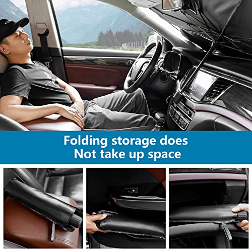 Car Windshield Sun Shade Umbrella,Durable 240T Composite Car Sun Visor For Sun Protection And Heat Insulation And Uv,Foldable Sun Shield With Storage Bag, For Most Cars Trucks Vans And Suvs（55"X32"） #TOP6