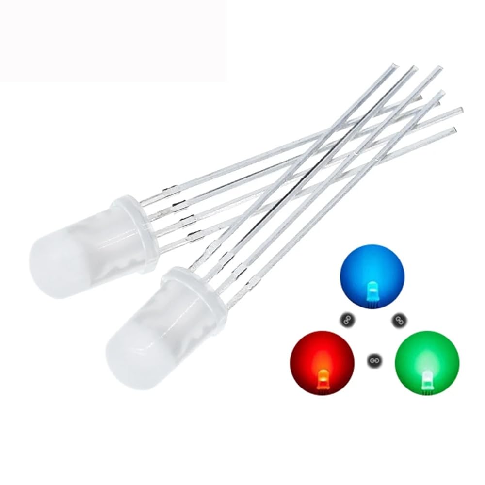 LED 5mm RGB tricolore catodo comune 4 pin diodi luminosi 100 pezzi