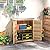 Outsunny Outdoor Storage Cabinet, Wooden Tool Storage Box with Metal Tabletop and Shelf, Potting Bench Table with Double Doors for Patio, Garden, Backyard, Natural Wood