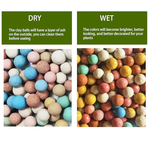 Image of Colorful Leca Clay Pebbles 2LBS for Plants 8-10mm Natural Organic Leca Balls Indoor Potting Garden Soil for Orchid, Succulents, Hydroponics, Decoration, Drainage (Colorful-1, 2 lbs)