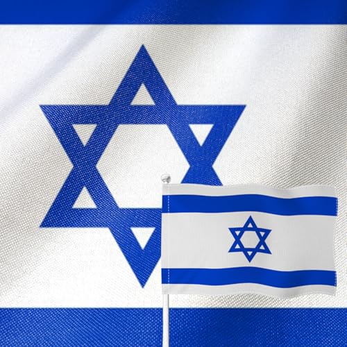 Drapeau israélien double face YongFoto anti-décoloration et coutures robustes