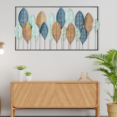 Accessoire mural décoratif métal fait main poésie végétale 60cm - 2