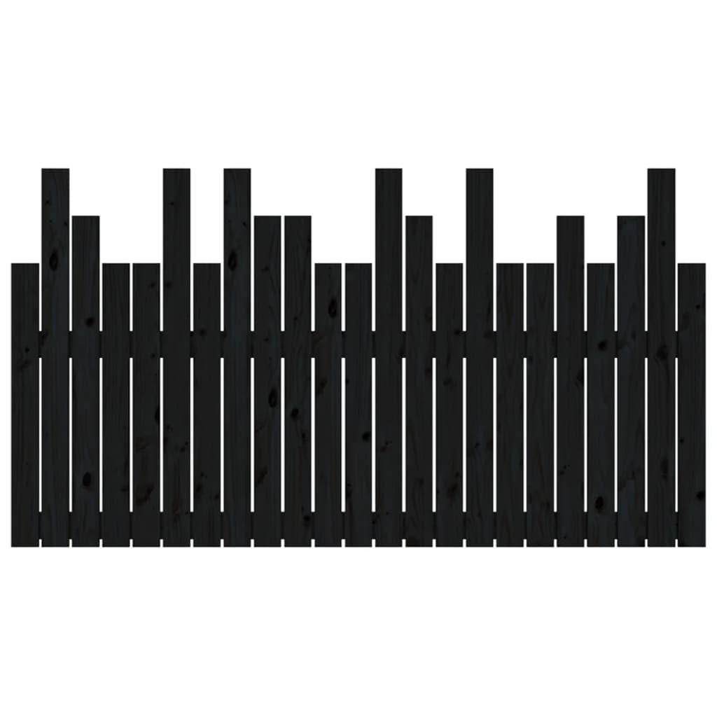 vidaXL Tête de lit Murale Noir 146,5x3x80 cm Bois Massif de pin, tête de lit, tête de lit en Bois Massif, tête de lit en Bois