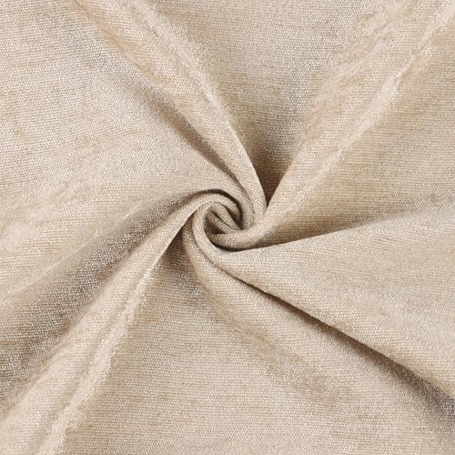 Rideaux en chenille semi-occultants contre les reflets du soleil beige
