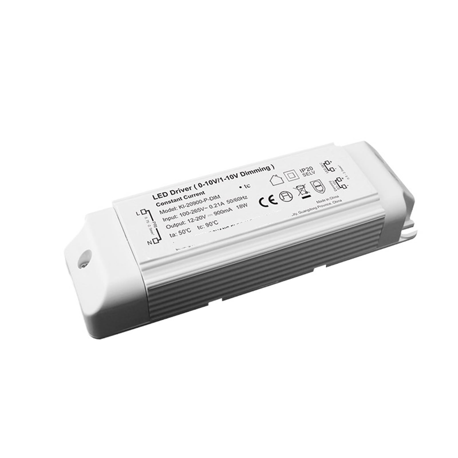Driver LED a corrente costante | Uscita: 0-10V; Potenza: 20W; Controllo: 0-10V; Grado IP: IP20; Caratteristiche: Dimmerabile