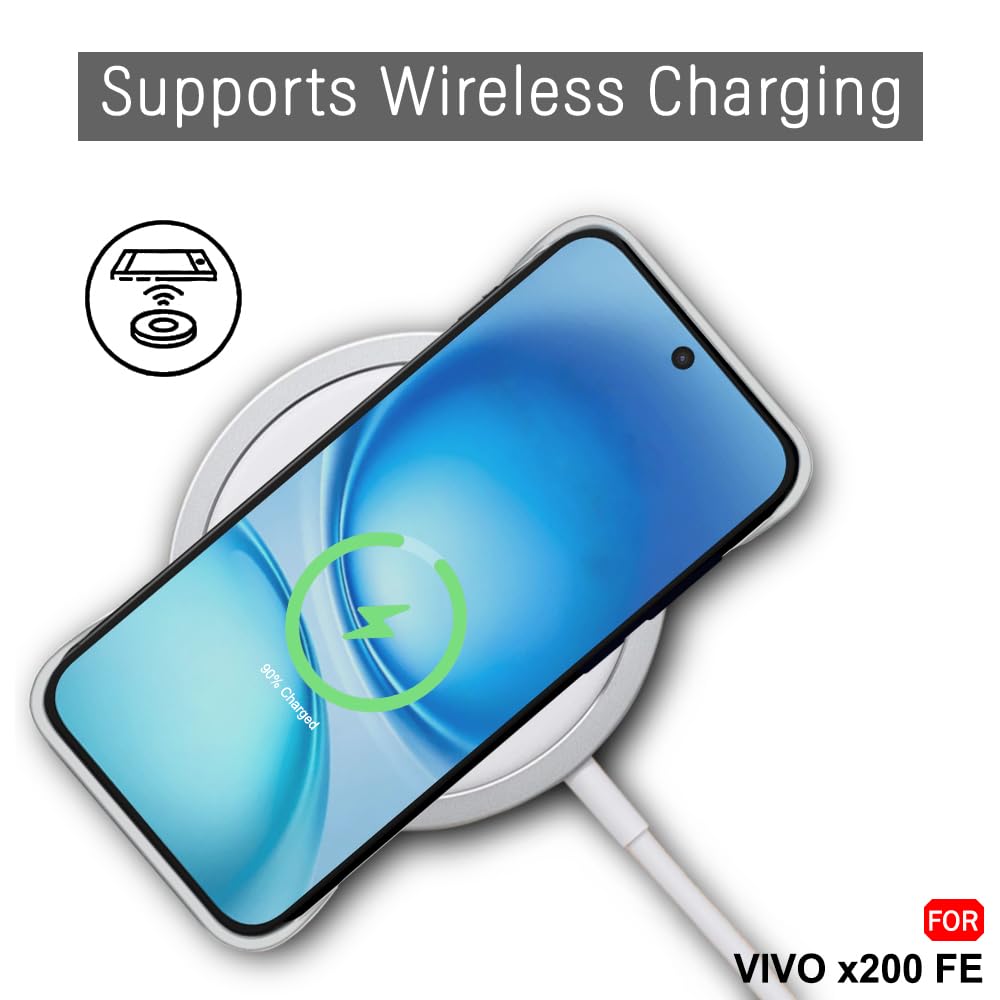 TheGiftKart Hybrid Ultimate Slim Back Case Cover for Vivo X200 FE 5G | Lightweight Profile | Hard Back Case Cover for Vivo X200 FE 5G (PC & TPU, Metal Camera Ring, Leather Texture Finish, Grey) — Amazon image 7