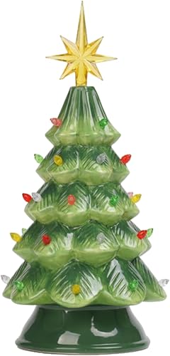 Decoración de árbol de Navidad de cerámica de Halloween, cabeza de calabaza naranja de Halloween, truco o trato, más de 33 bombillas multicolor con