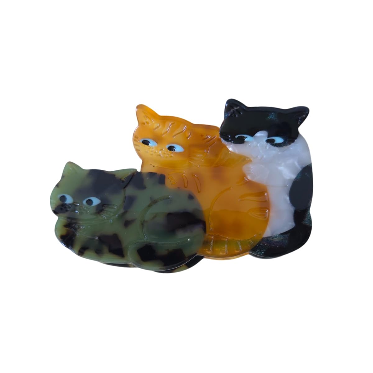 Cute Three Cats Hair Clips,Novelty Acetate Hair Clip,Small Kitten Claw Clips for Women