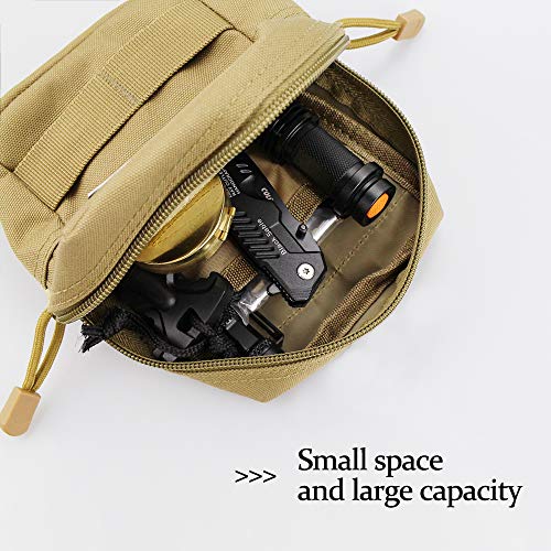 Monoki Molle Pouches, 2 Pack Tactical Waist Bag Water-Resistant Edc Small Pouch Bags With D-Ring Hooks #TOP2