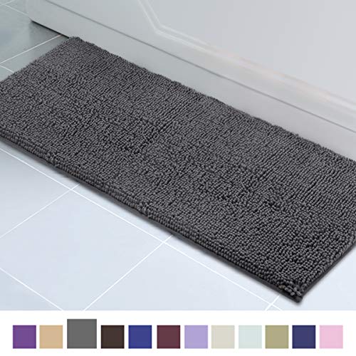 ITSOFT Non Slip Shaggy Chenille Soft Microfibers Runner Large Bath Mat for Bathroom