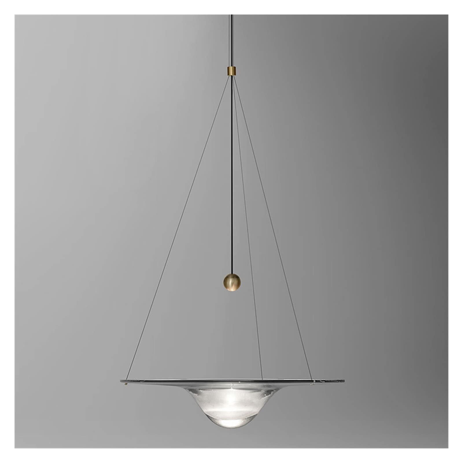 HYJAUSXB Glass Halo Chandelier with Water Drop Ripples Flying Saucer Design for Atrium Bar and Themed Restaurant Retro Lights Fixture Ambiance