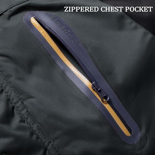 KEFITEVD Übergangsjacke Herren Warm Winter Herrenjacke mit Kapuze Fleecejacke Wasserabweisend Winterparka Männer Angelbekleidung Grau-Schwarz L