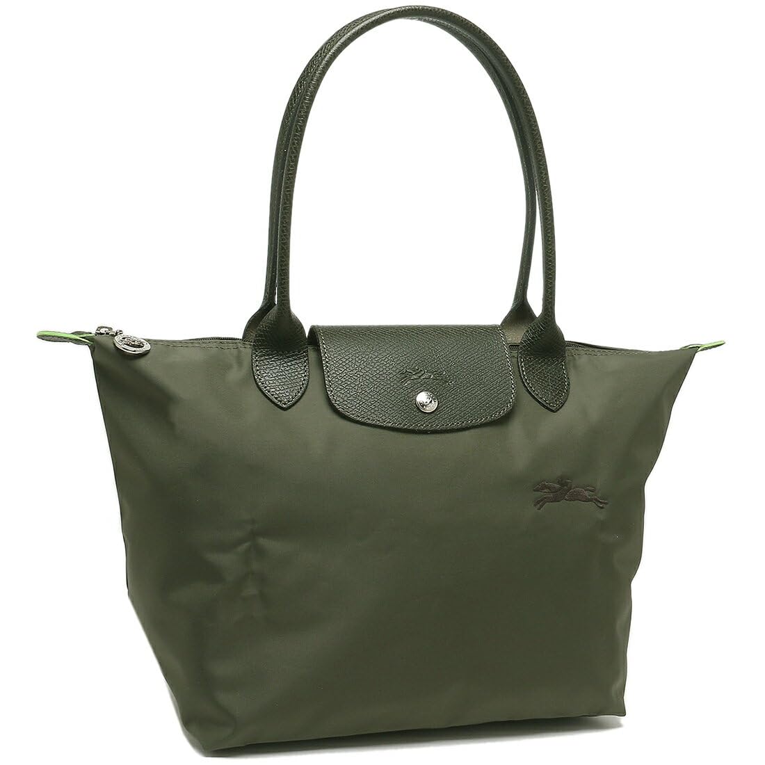 Longchamp レザーショルダー　グリーン　美品値下げ ロンシャン ショルダーバッグ グリーン 10133 021 531 ec-20149