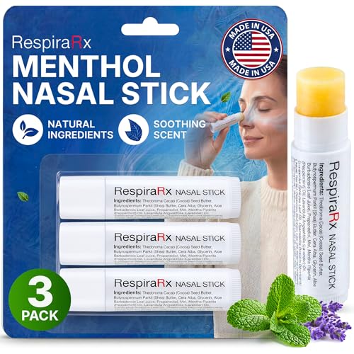 Image of Menthol Inhaler Nasal Stick | Portable Nasal Inhaler for Adults & Elderly | Daytime & Nighttime Use | Allergy & Seasonal Comfort | Easy-to-Use Pocket Size | Pack of 3