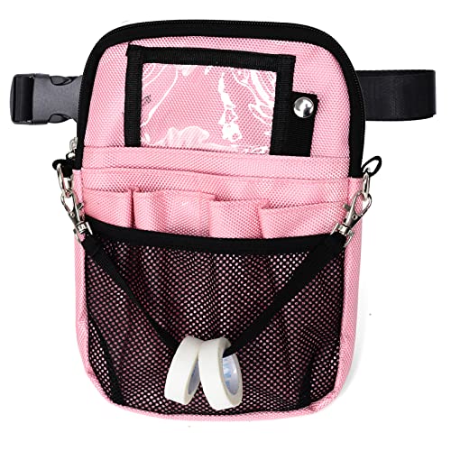 Nurse Fanny Pack Multi Compartment Nursing Fanny Pack with Pockets | Utility Waist Bag for Work Supplies Suit for Nurses RN Vet EMT-Pink