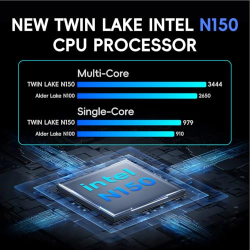 Image of MegaPC Mini PC 16GB DDR4 512G SSD Twin Lake N150 Windows 11, 4K Dual display HDMI+DP+2xUSB 3.2+2xUSB 2.0+WiFi,BT, Small PC Desktop for Business Home Office Mini PC-D01