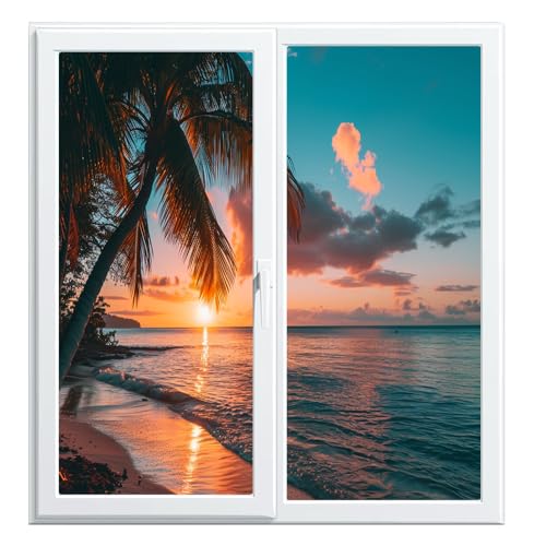 Vinilo decorativo para ventanas con diseño océano 19.7x31.5 in x2 pcs miniatura 2