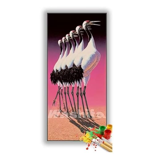 �������G �� �N���[�� �����h��G �L�b�g DIY ��l ���S�Ҍ��� �f�W�^�����G ��h�� �����L�b�g�ɂ��G�� Paint By Numbers �A�N�����y�C���g ���ʉ� �����Ńy�C���g �z�[�� �I�t�B�X���� �M�t�g 25x50 cm, �t���[���Ȃ�