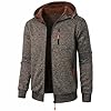 Sprifloral Mens Hoodies Fleece Sweatshirts Zip up Long Sleeve Jacket Zipper Hooded Top Brown XXL #1