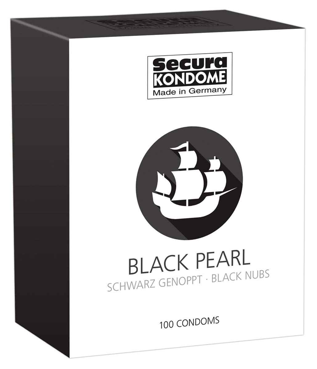 Secura Kondome Black Pearl Condoms, 100-Piece, Black