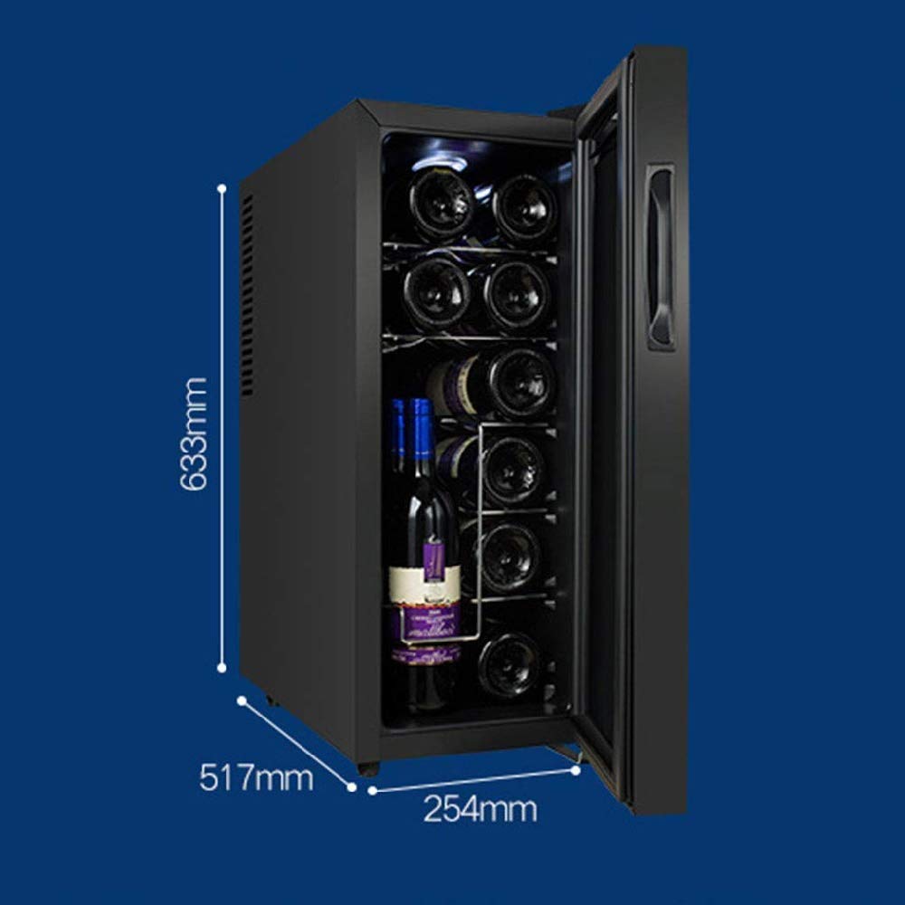 LJLZXPBUS 12 Bottles of Wine Cooler,Quiet Running Thermoelectric Wine Refrigerator Freestanding Wine Cooler Touch Screen Digital Temperature Display