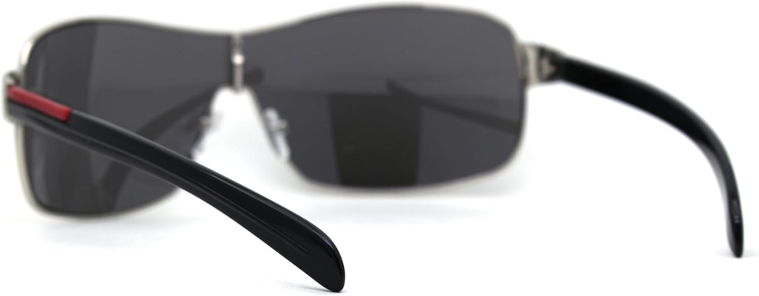 Mens Italian Designer Fashion Wrap Shield Sport Pilot Sunglasses - Image 4