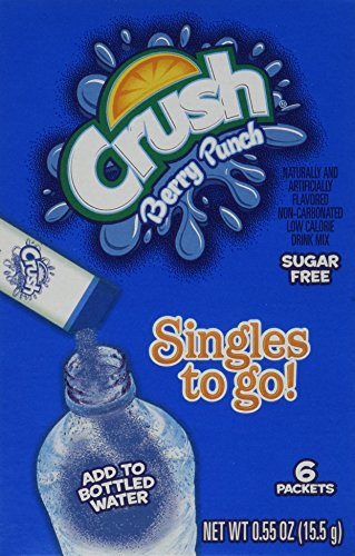 Crush Singles To Go Powder Packets, Water Drink Mix, Berry Punch, Non-Carbonated, Sugar Free Sticks (12 Boxes with 6 Packets Each - 72 Total Servings) - ORIGINAL FLAVOR