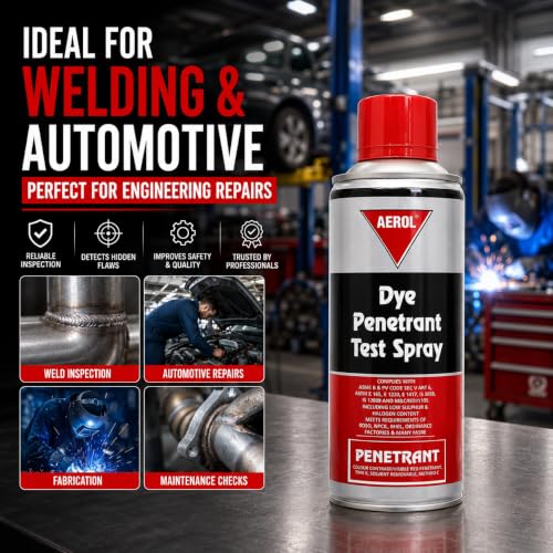 Image of Aerol Dye Penetrant Test Spray (Visible Red, Solvent Removable) for Liquid Penetrant Inspection, (193g / 280 ml)