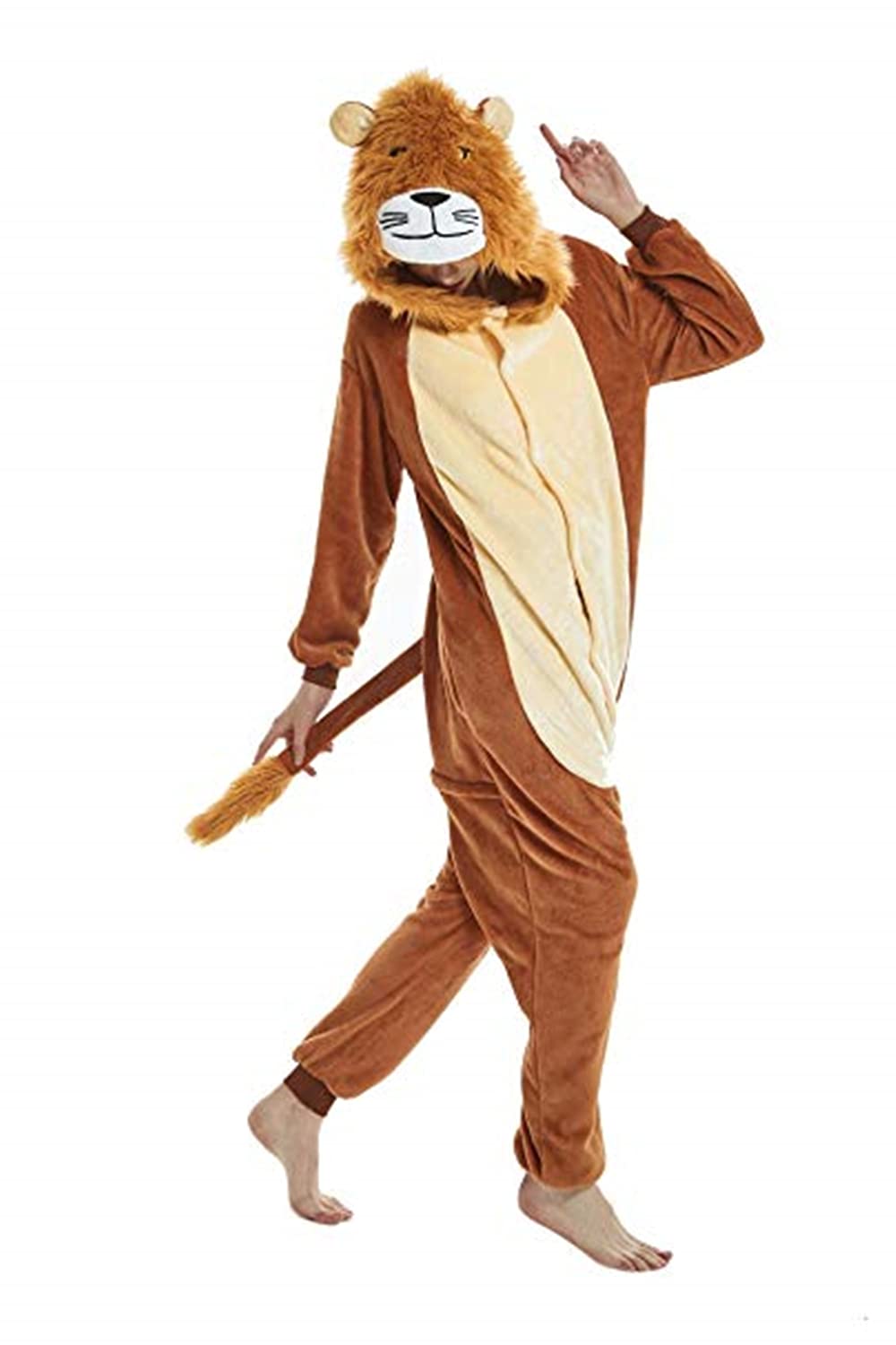 Pigiama Intero Unisex A Tuta Animale In Flanella - Morbido E Caldo, Per Cosplay, Halloween, Festa In Maschera, Divertimento (Taglie S-XL)