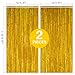 2 Pack 3.2ft x 8.2ft Gold Metallic Foil Curtains, Big Laser Glitter Fringe Rain Curtain Photo Booth Backdrop Tinsel Curtain Streamer for Birthday Wedding Graduations Christmas Event Party Supplies