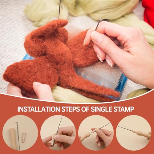 Image of IVICOO Felting Needles,Needle Felting Kit,20 Pcs Set Making Wool Needle Felting Starter Kit with 3 Sizes Felting Needles for Manual DIY.