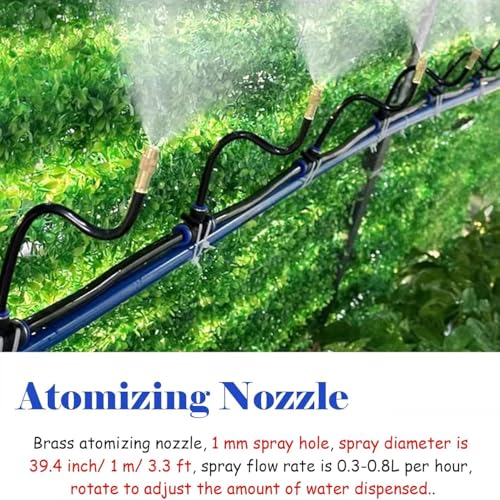 Sistema di irrigazione a goccia automatico con ugelli pieghevoli a 360° per irrigazione da giardino, rimozione della polvere e raffreddamento in ambienti esterni e industriali