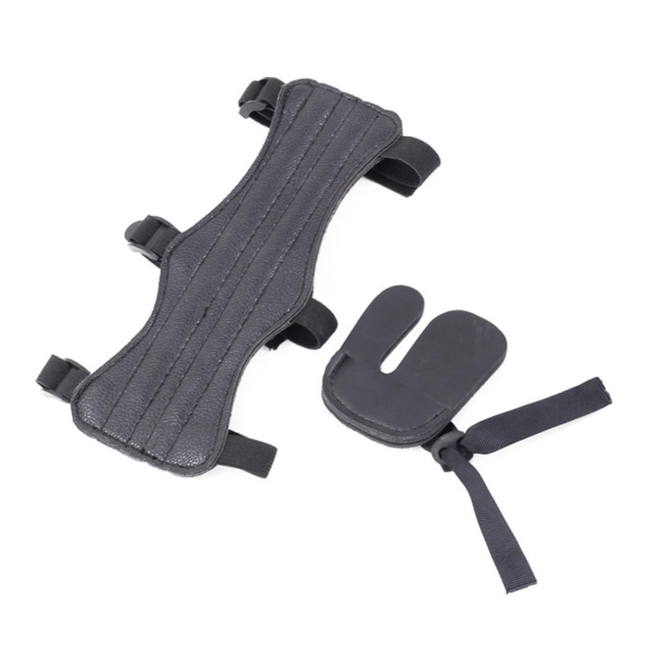 Gatuida 1 Set Adjustable Hunting Arms Sports Arm Guards Finger Protectors Finger Glove Training Forearm Protective Hand Steel Black