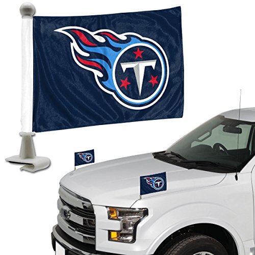 Fanmats 61887 Tennessee Titans Ambassador Car Flags - 2 Pack Mini Auto Flags, 4In X 6In, Perfect For Hood Or Trunk #TOP13