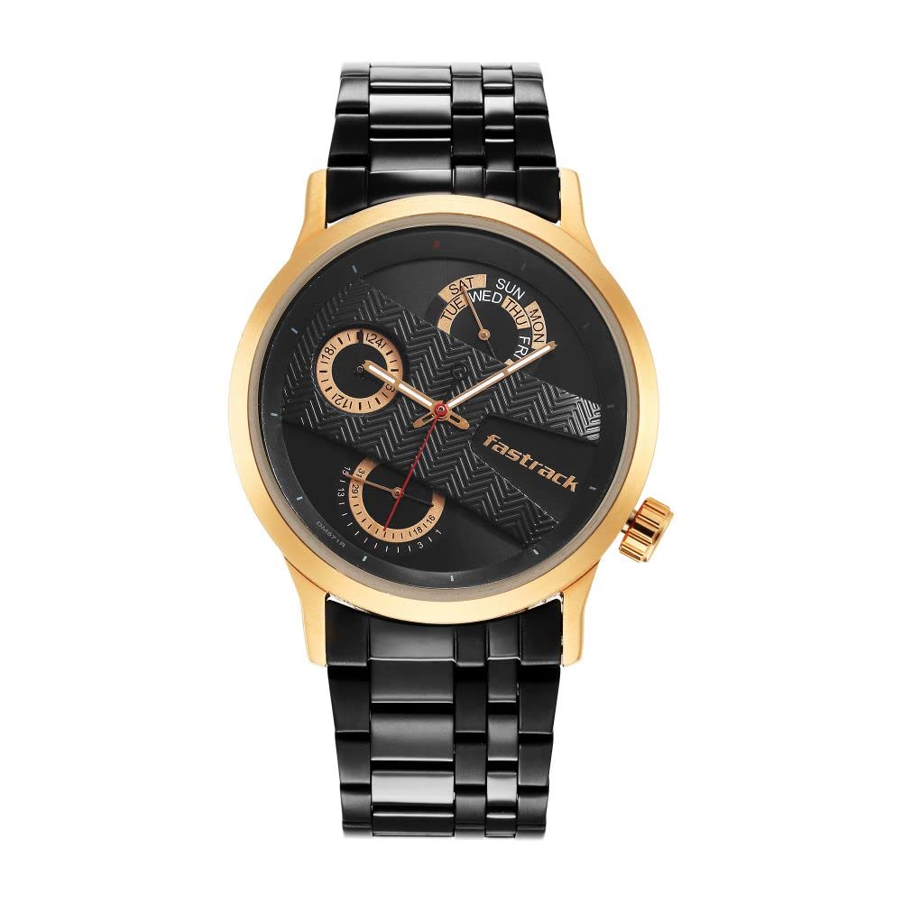 Fastrack Men Metal Black Dial Analog Watch -3281Km01, Band Color-Black (B0B5D6C1W8) Amazon Price History, Amazon Price Tracker