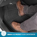 BDK ProLiner Tapis de sol pour les camions SUV, 3-Piece Tapis de voiture tout-temps avec conception universelle, tapis de voiture durable avec capture Ridges, tapis en caoutchouc imperméable pour voitures (noir)