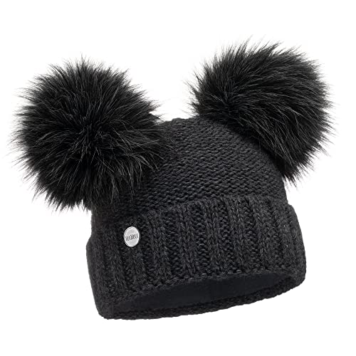 ELIMELI Winter Damen Mütze mit Zwei Bommeln - warme Wintermütze mit...